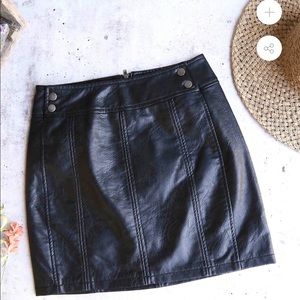 Free People black leather skirt size 8